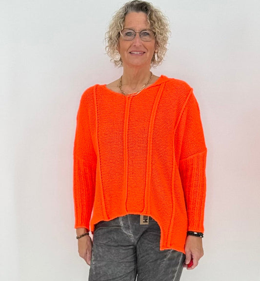 Pullover mit Wolle, orange, beige
