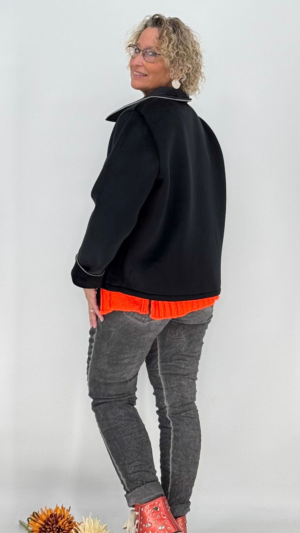 Jacke "City Style", schwarz, pink