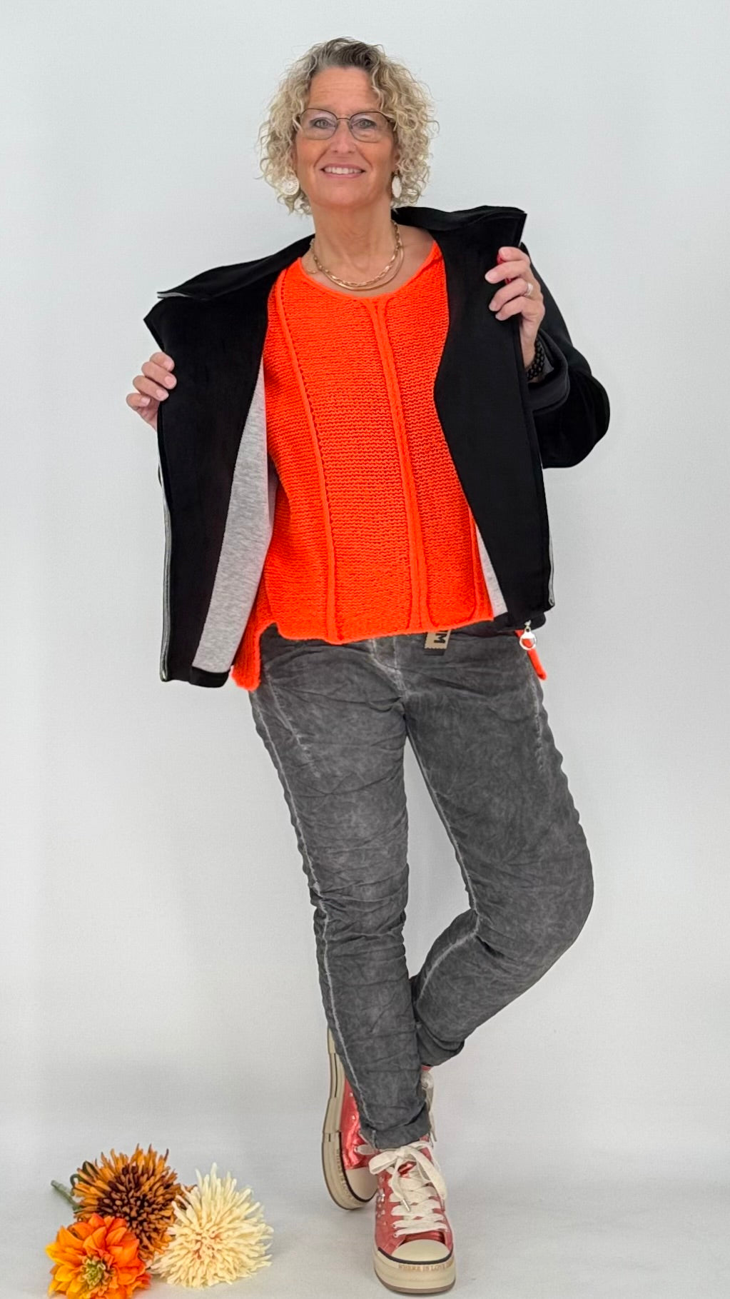 Jacke "City Style", schwarz, pink