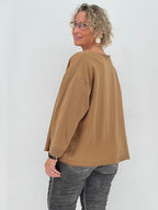 Sweatshirt "HAPPY", creme, braun