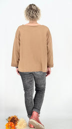Sweatshirt "HAPPY", creme, braun