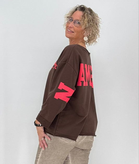Sweatshirt "Namaste" in braun