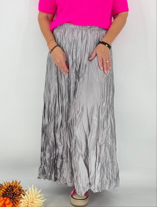Maxi Rock, schwarz, silber
