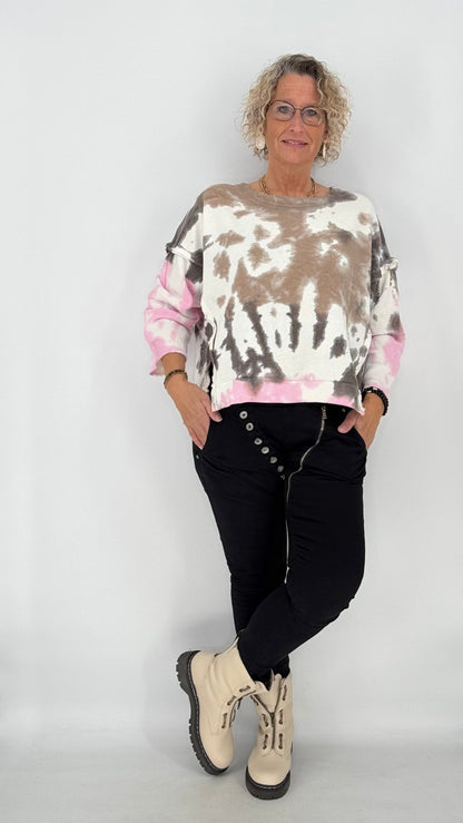Sweatshirt "Bunt", orange, rosa, lila