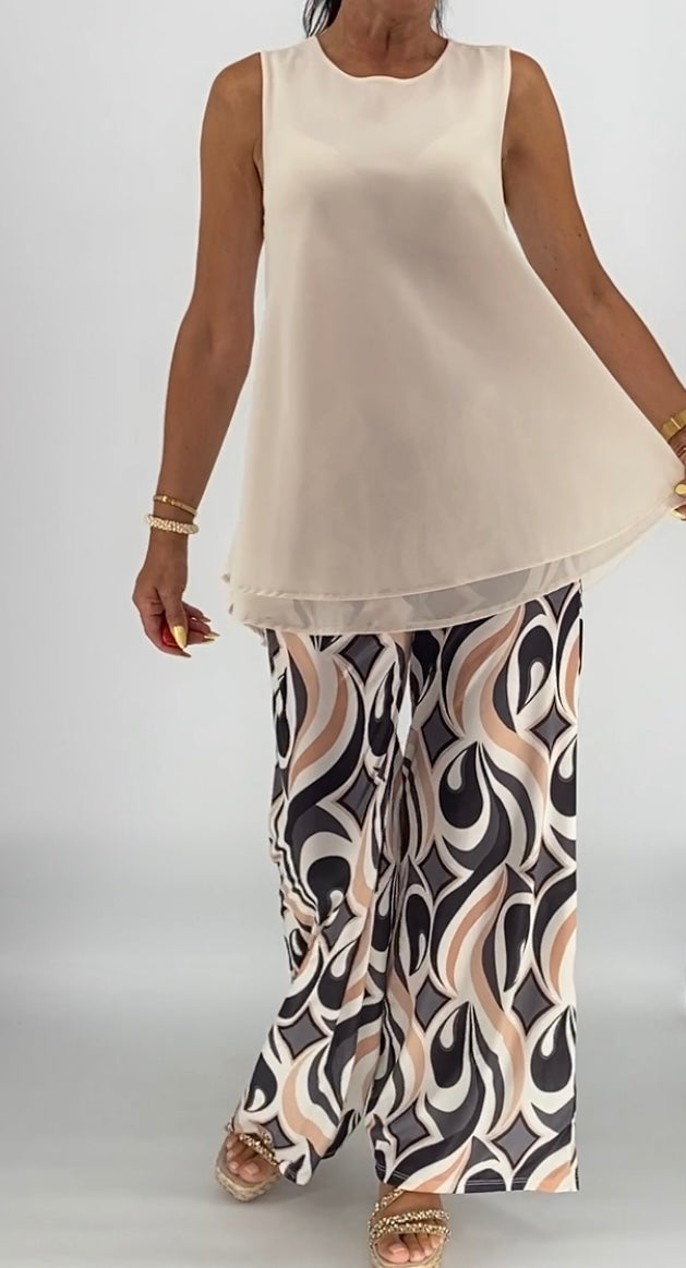 Bluse, beige