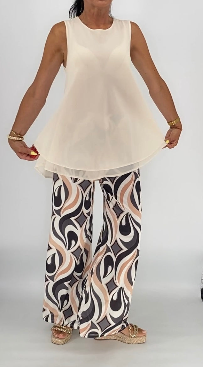 Bluse, beige