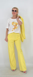 ESViViD Hose mit genähter Bügelfalte in gelb