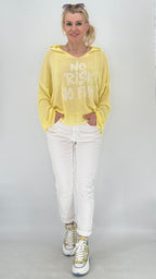 Cozy Hoodie "No Risk", gelb