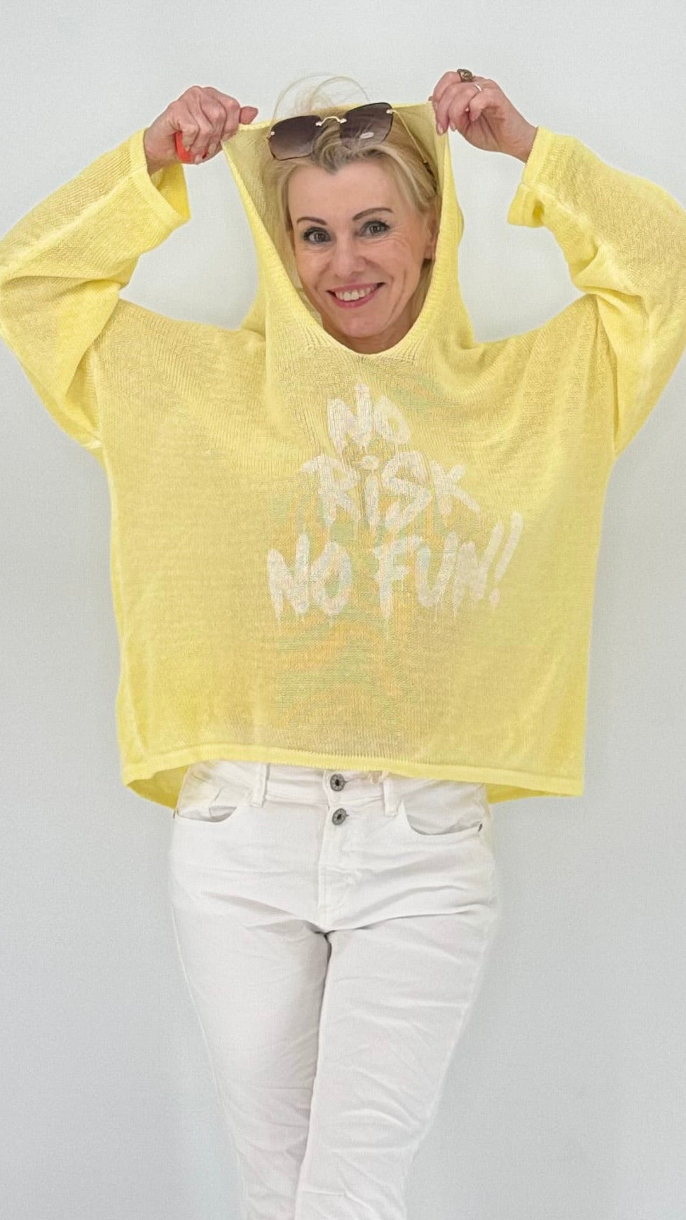Cozy Hoodie "No Risk", gelb