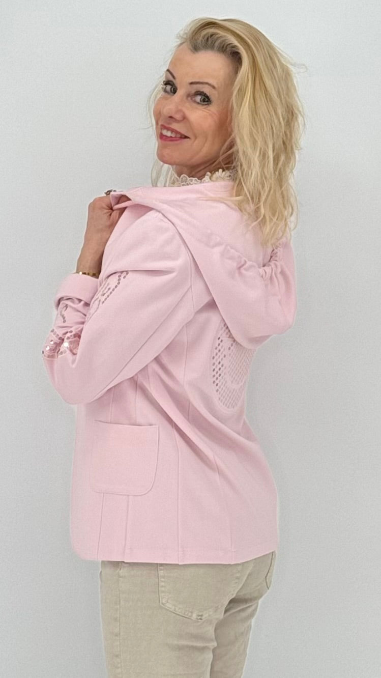 Blazer " Smily" mit Kapuze in Rosa