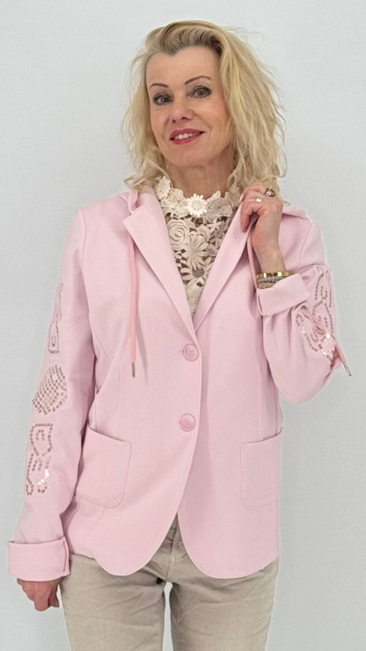 Blazer " Smily" mit Kapuze in Rosa