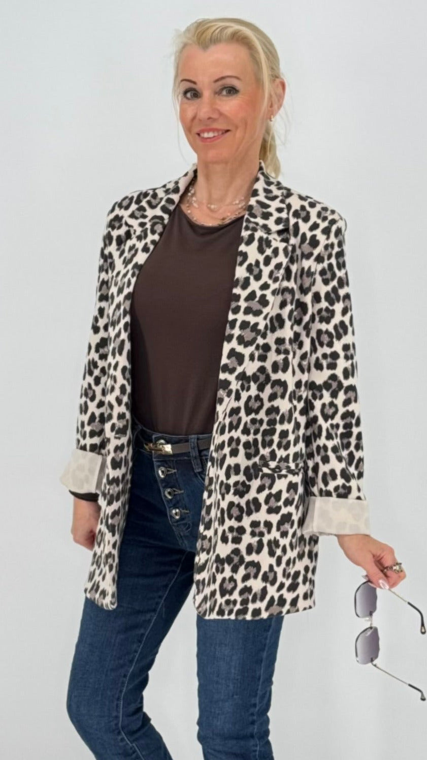 Leo Blazer, braun, bordo, creme