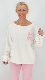 Sweatshirt "NAMASTE", weiß, braun