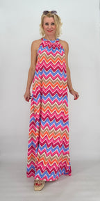 Langes Kleid "Eva", ZickZack  pink/blau/orange/beige