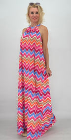 Langes Kleid "Eva", ZickZack  pink/blau/orange/beige