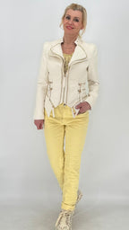 Bikerjacke, creme