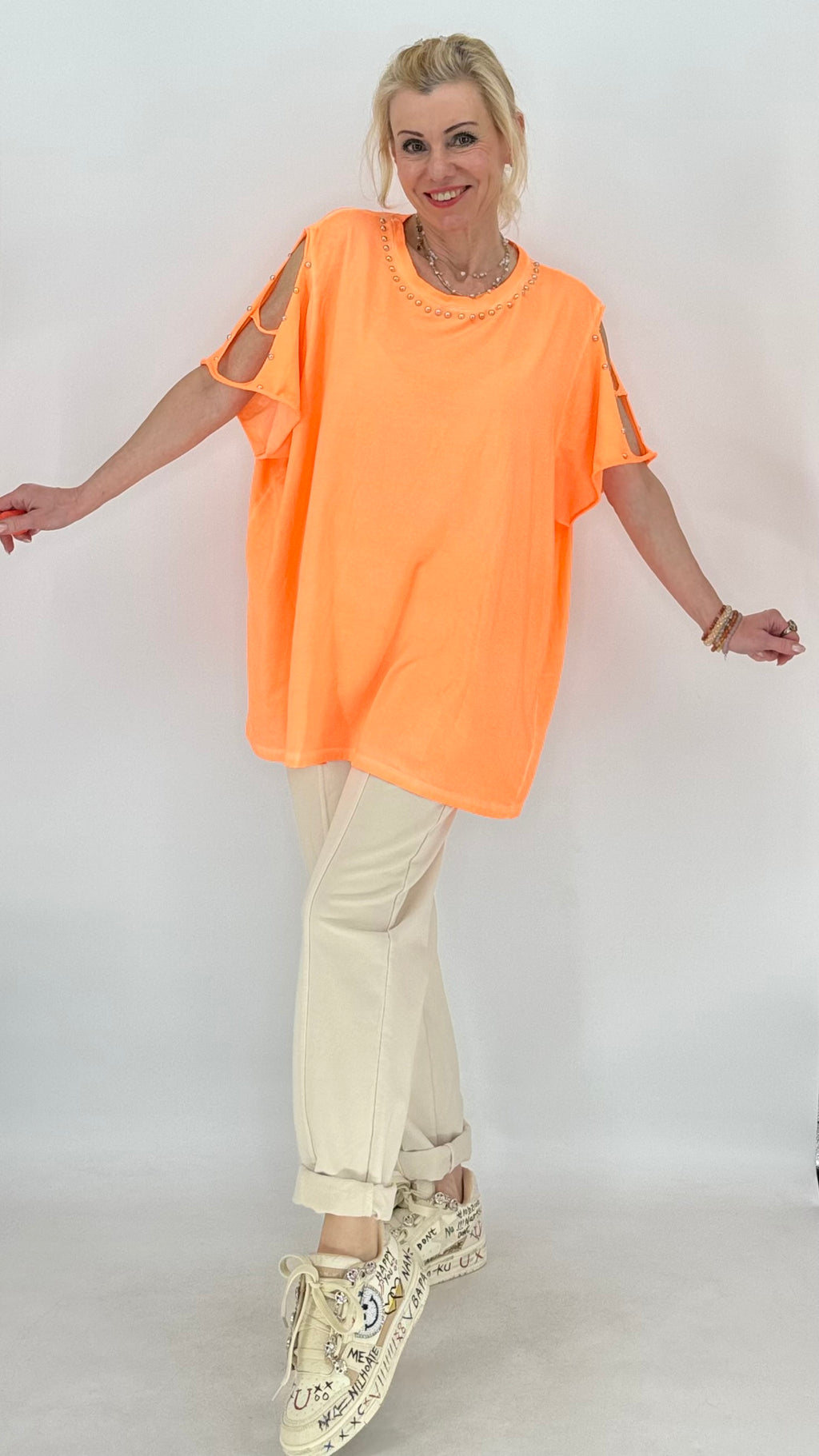 T-Shirt, orange, pink