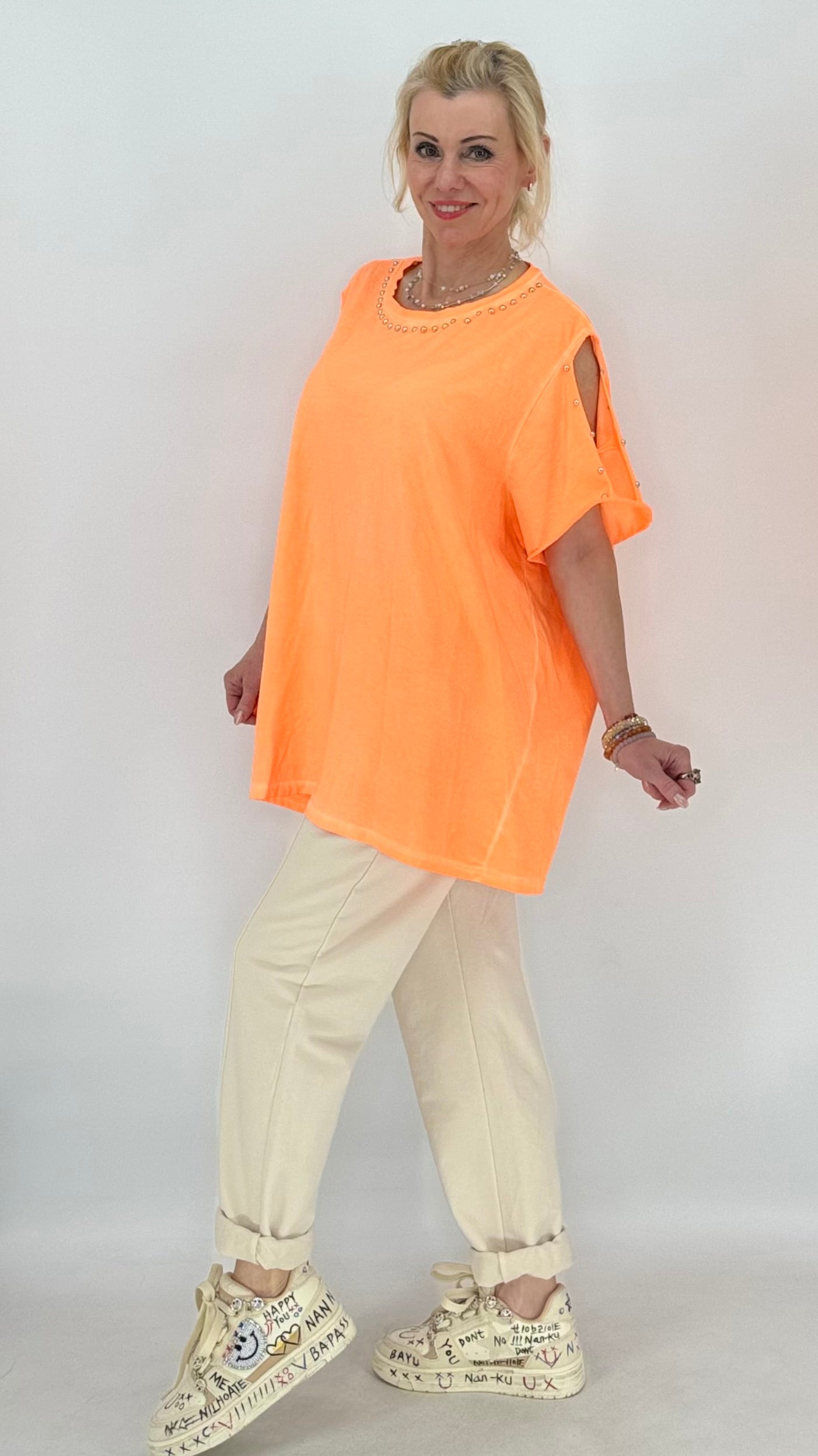 T-Shirt, orange, pink