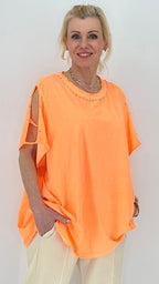 T-Shirt, orange, pink