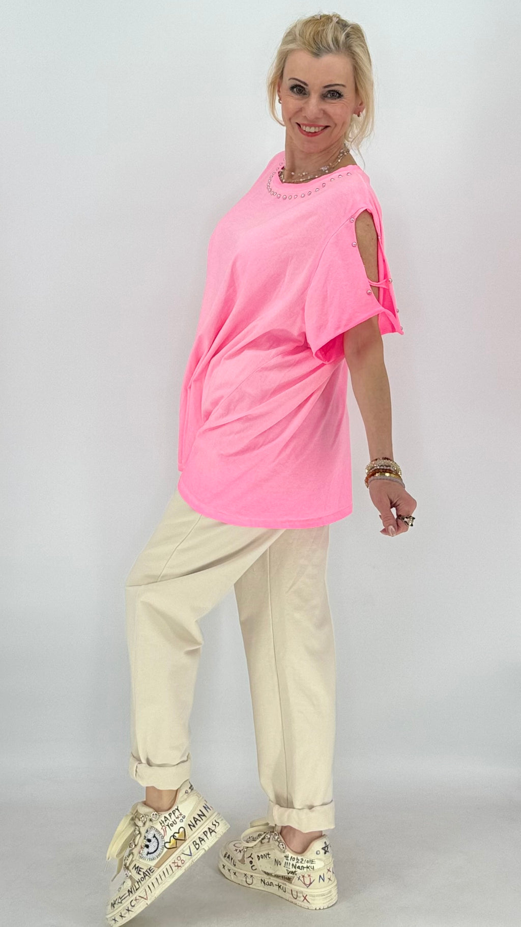 T-Shirt, orange, pink