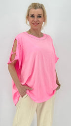 T-Shirt, orange, pink