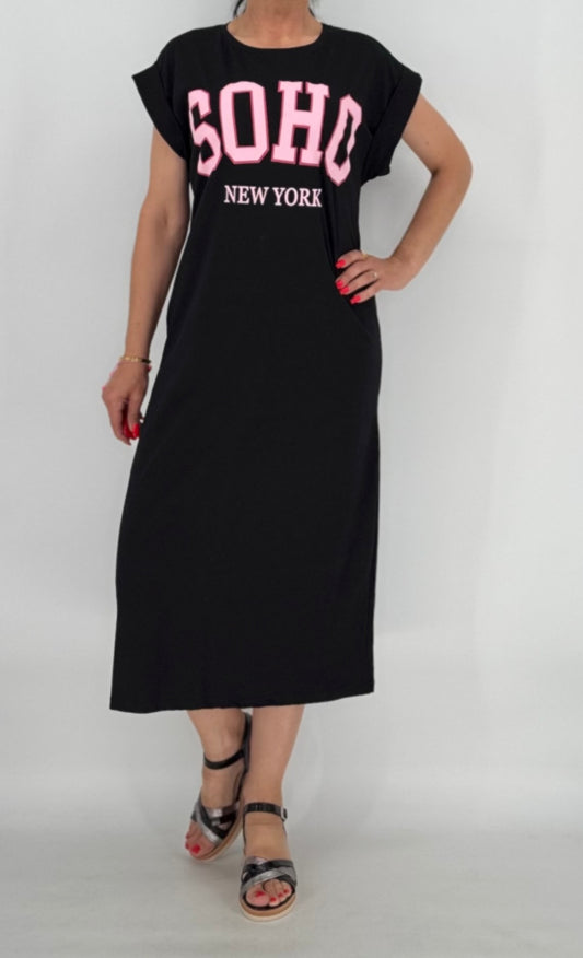 Langes Kleid SOHO, Schwarz