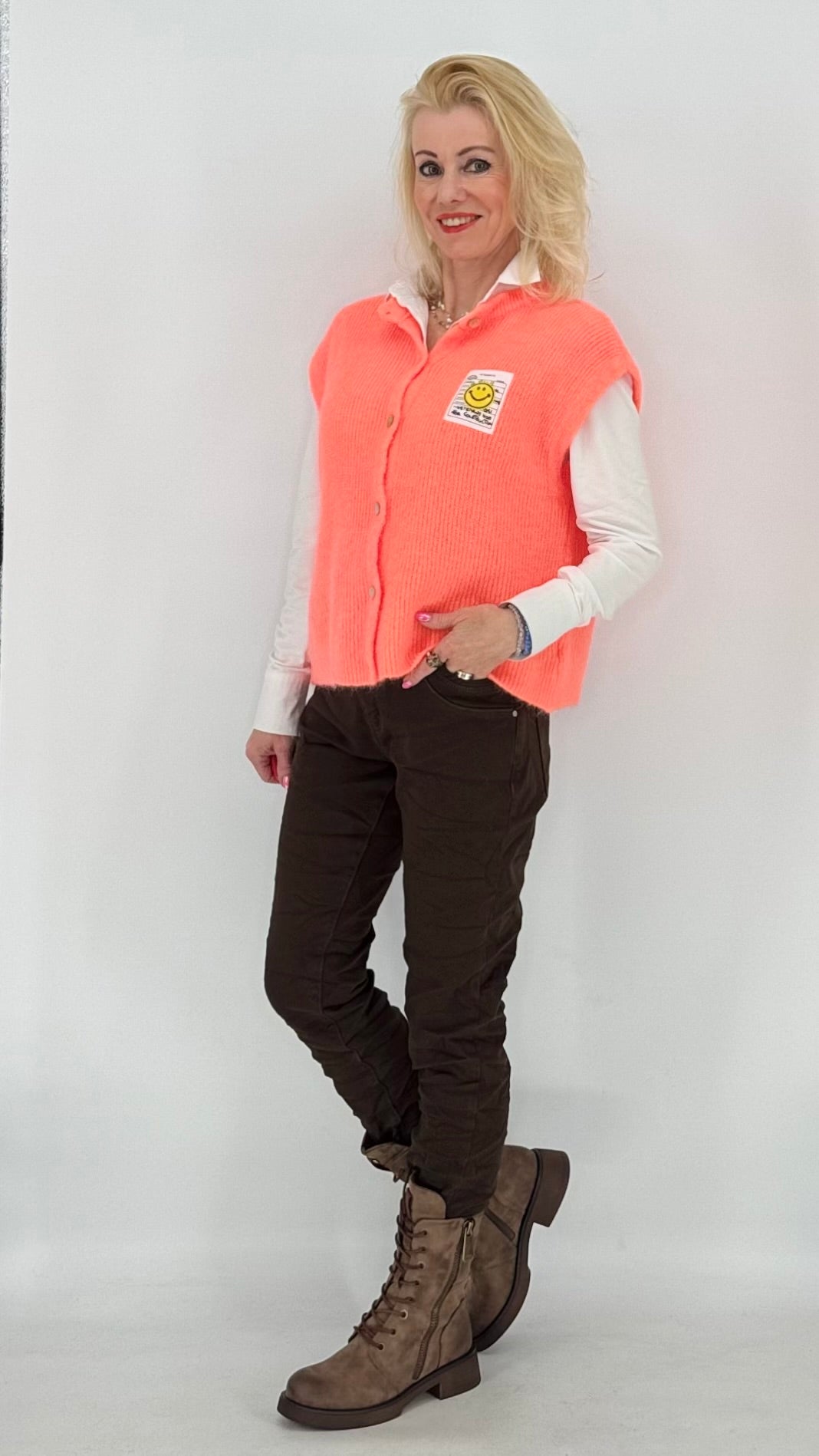 Weste ESViViD Baby Alpaca, pink, orange, burgunda