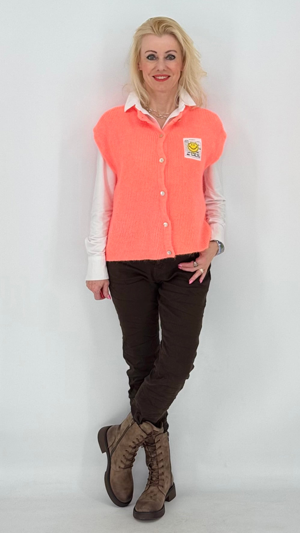 Weste ESViViD Baby Alpaca, pink, orange, burgunda