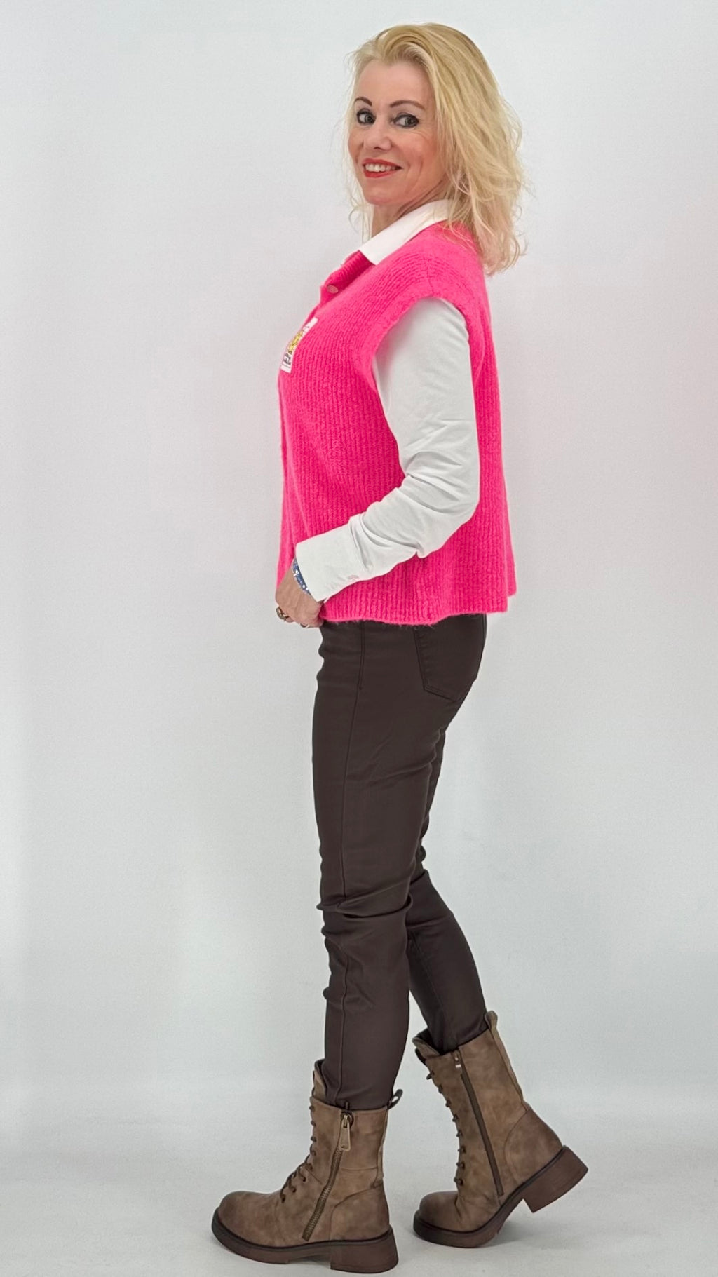 Weste ESViViD Baby Alpaca, pink, orange, burgunda