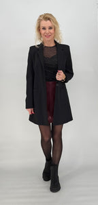 Transparentes Glitzer Netzoberteil schwarz