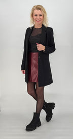 Transparentes Glitzer Netzoberteil schwarz