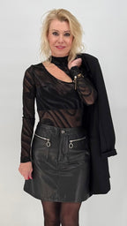 Transparentes Netzoberteil body schwarz