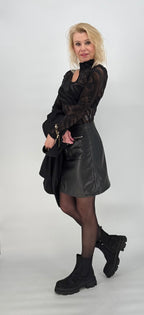 Transparentes Netzoberteil body schwarz