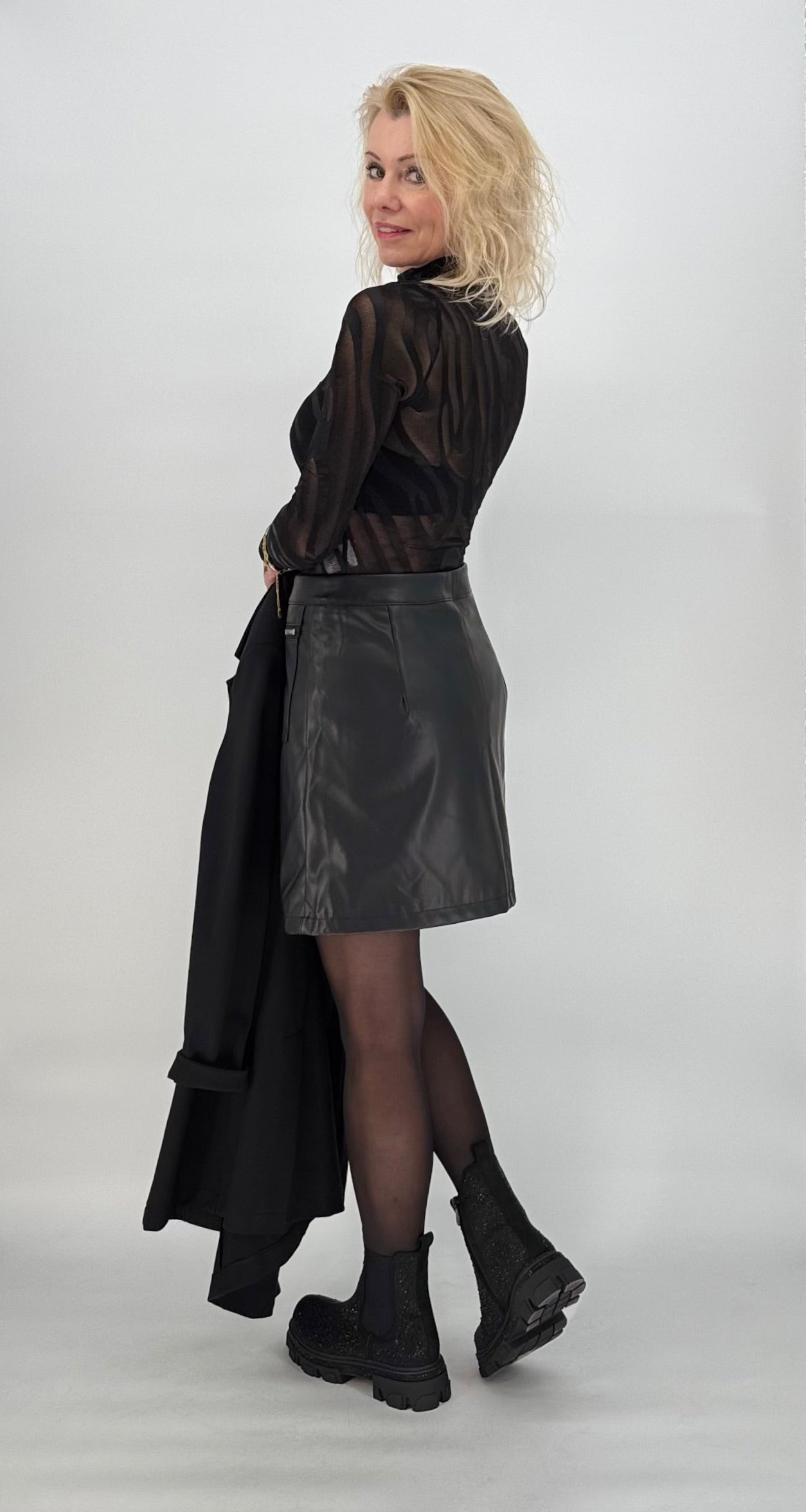 Transparentes Netzoberteil body schwarz