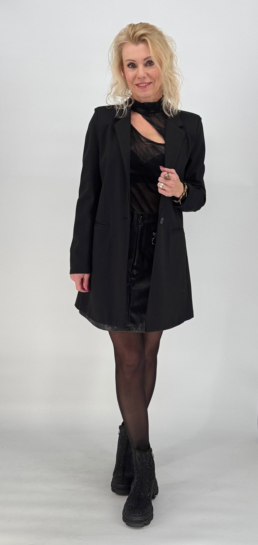 Transparentes Netzoberteil body schwarz