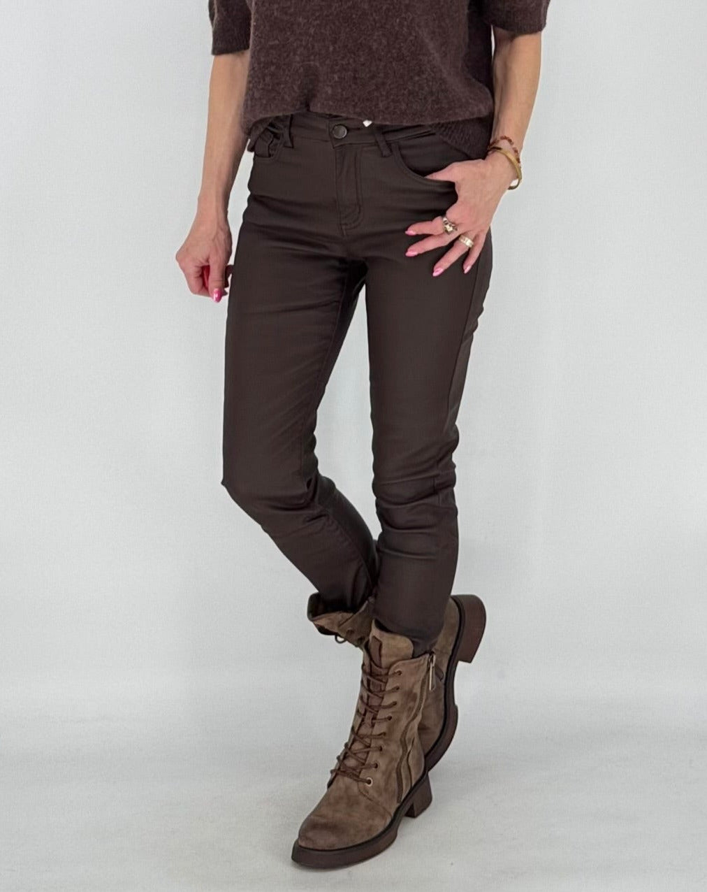 Lederimitat Hose ZAC, braun