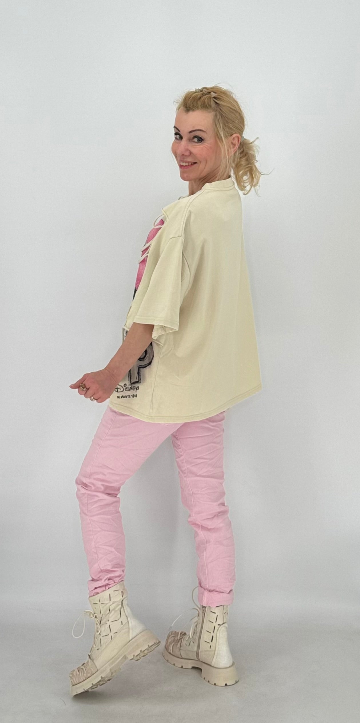 T-Shirt "Minnie Mouse", rosa, creme