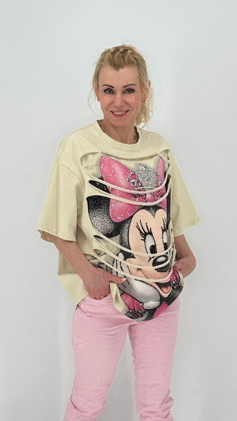 T-Shirt "Minnie Mouse", rosa, creme - By Elena FashionBy Elena Fashion