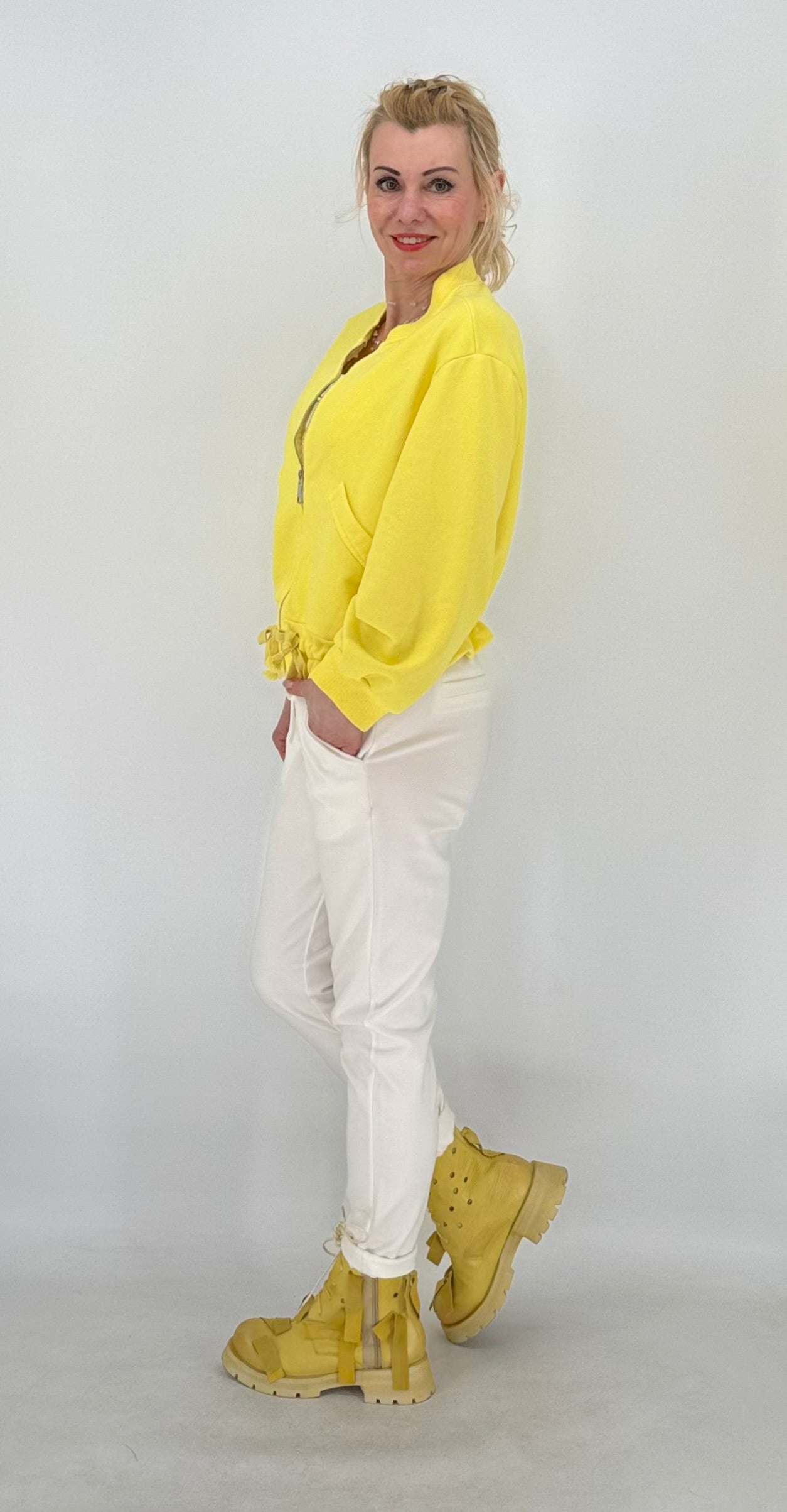 Bomberjacke in Gelb, 100% Cotton