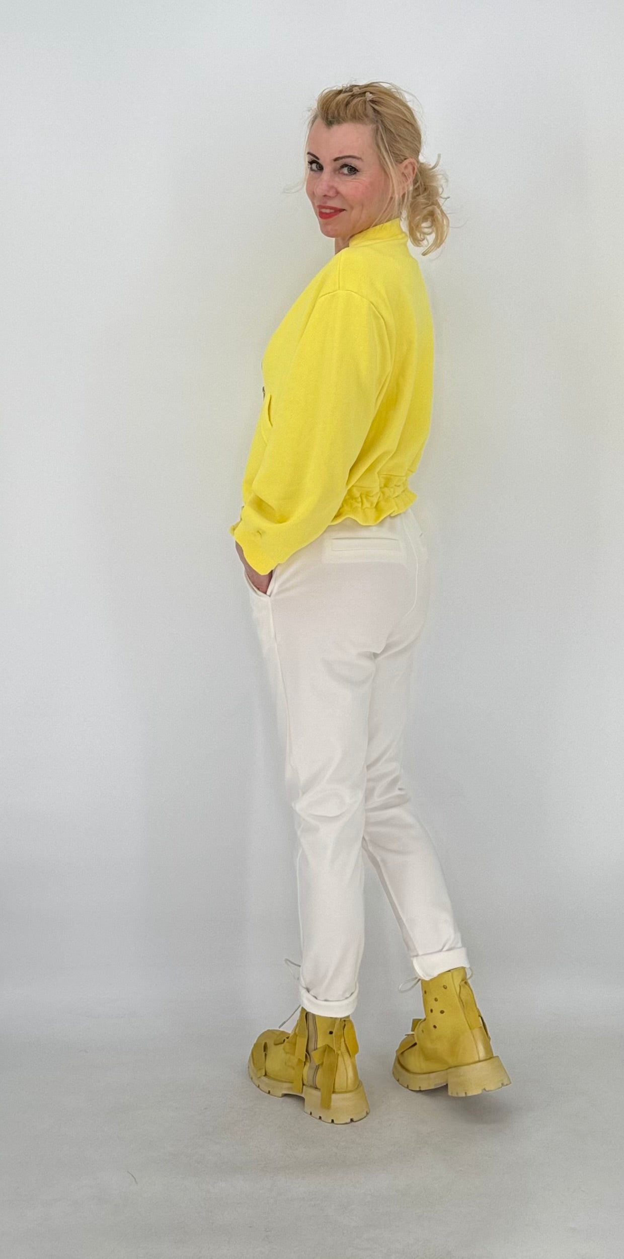 Bomberjacke in Gelb, 100% Cotton