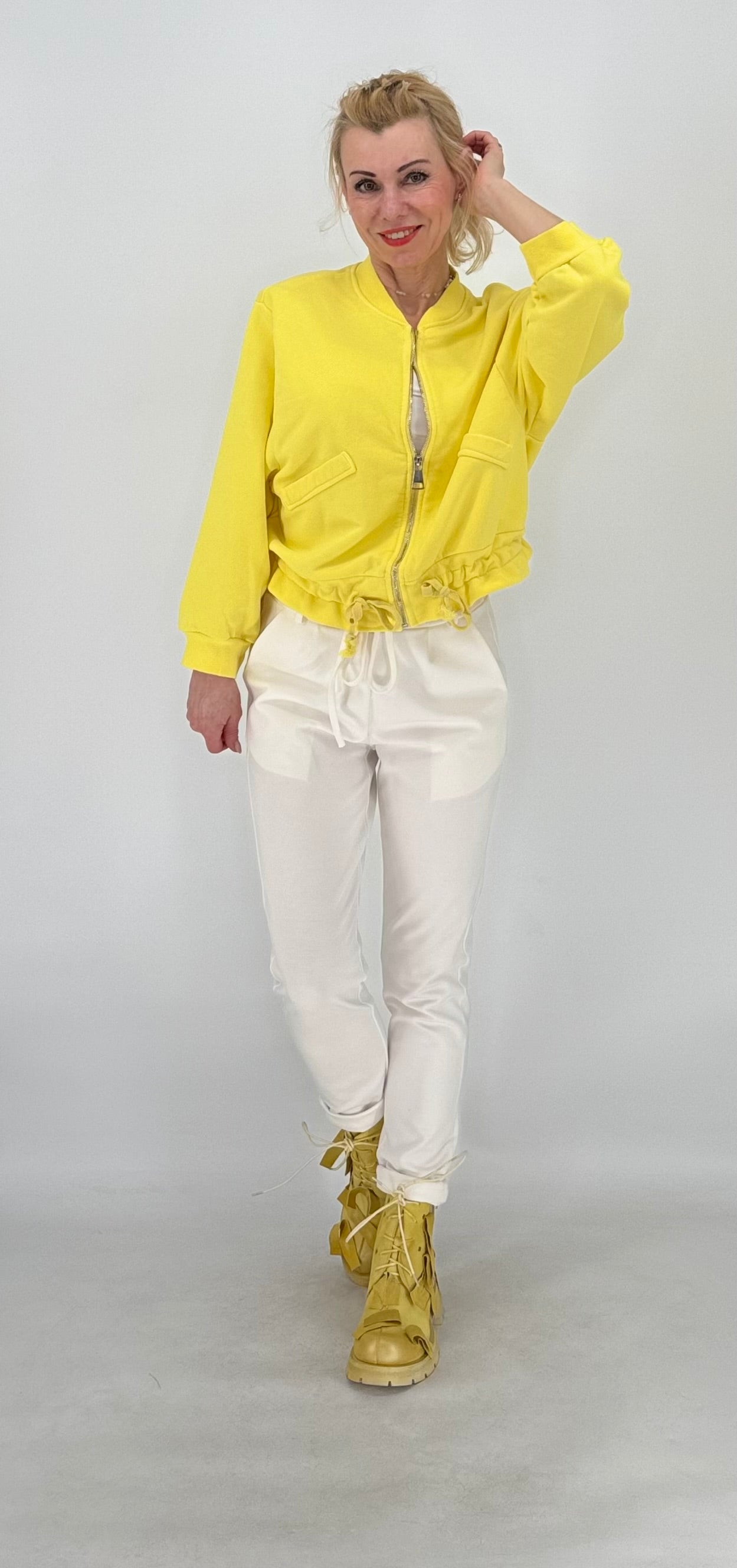 Bomberjacke in Gelb, 100% Cotton