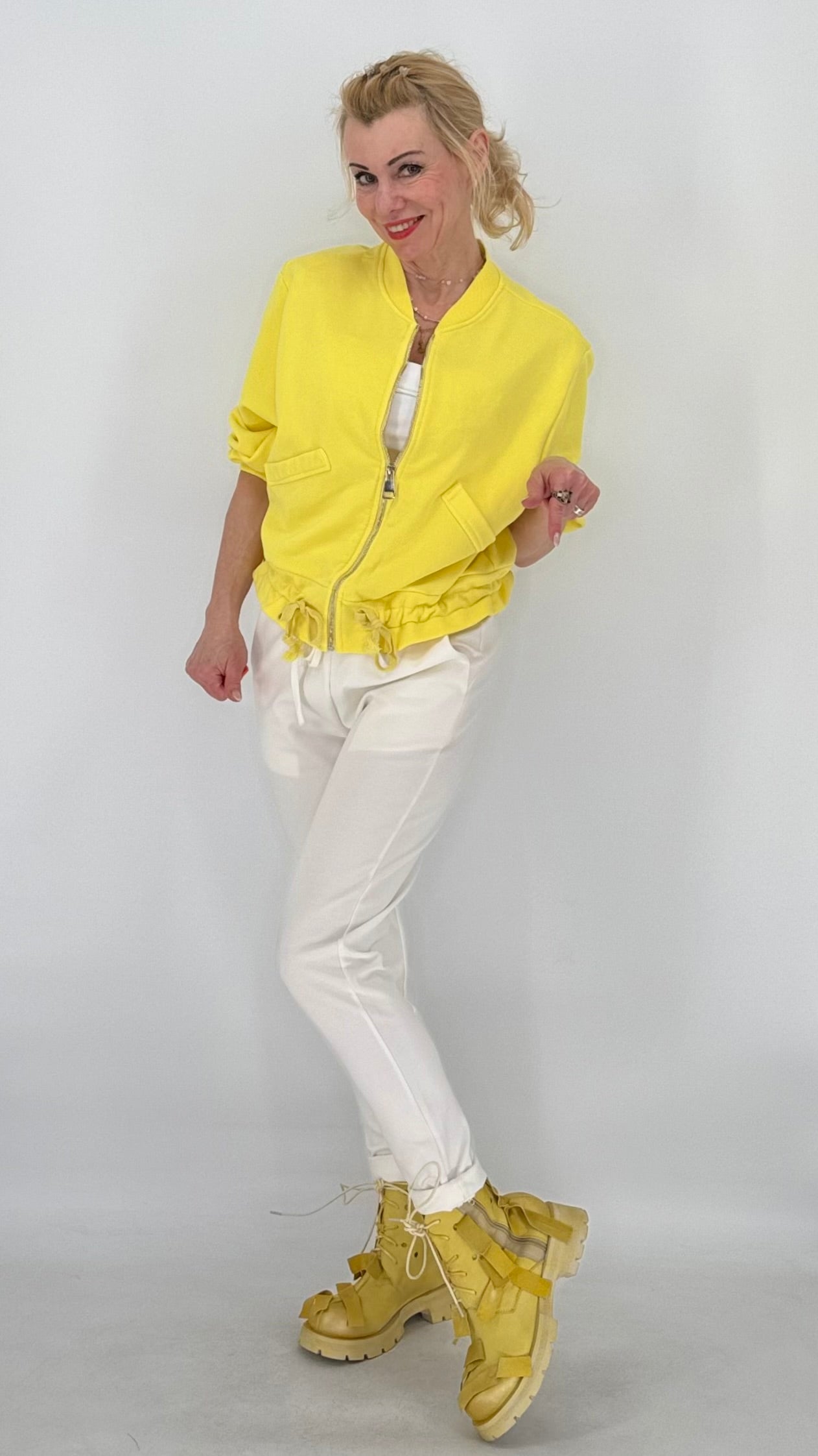 Bomberjacke in Gelb, 100% Cotton