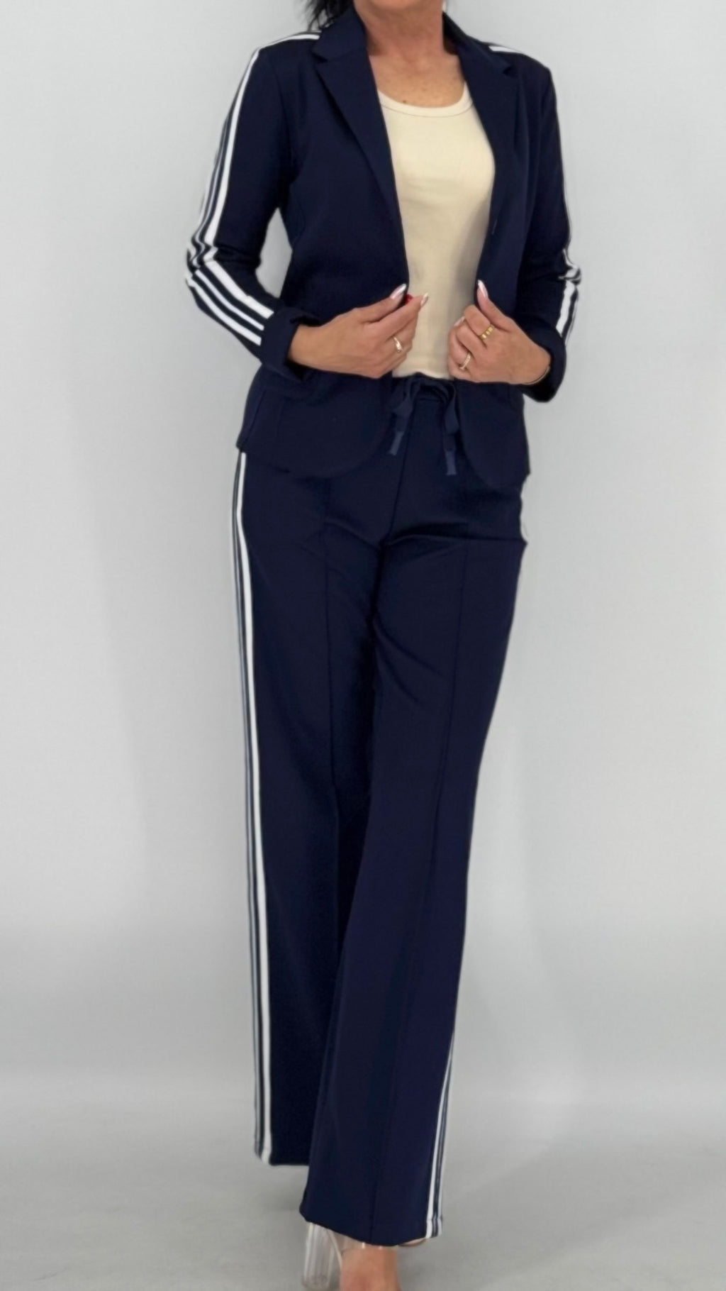 ESViViD Blazer mit seitlichen Streifen, dunkelblau