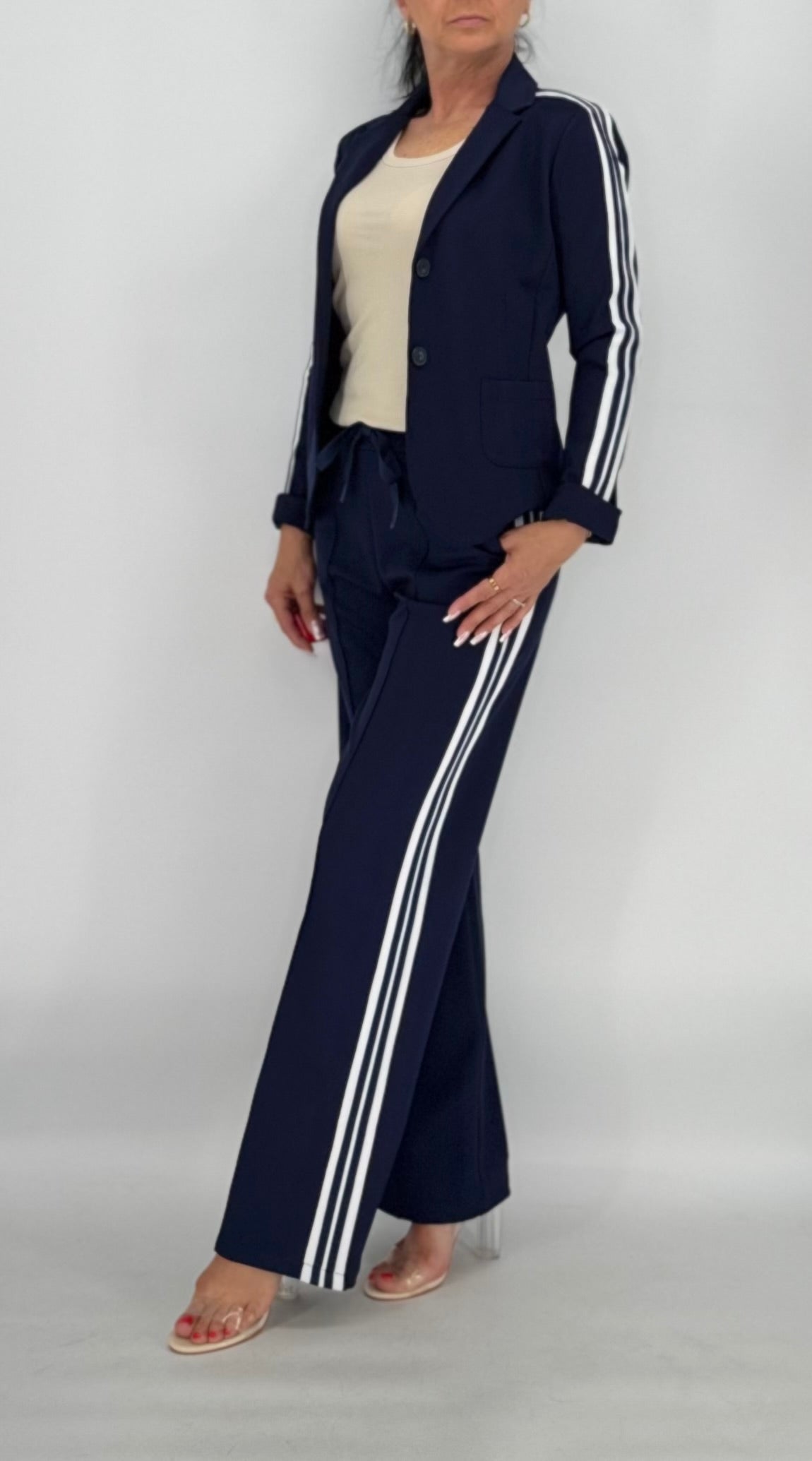 ESViViD Blazer mit seitlichen Streifen, dunkelblau