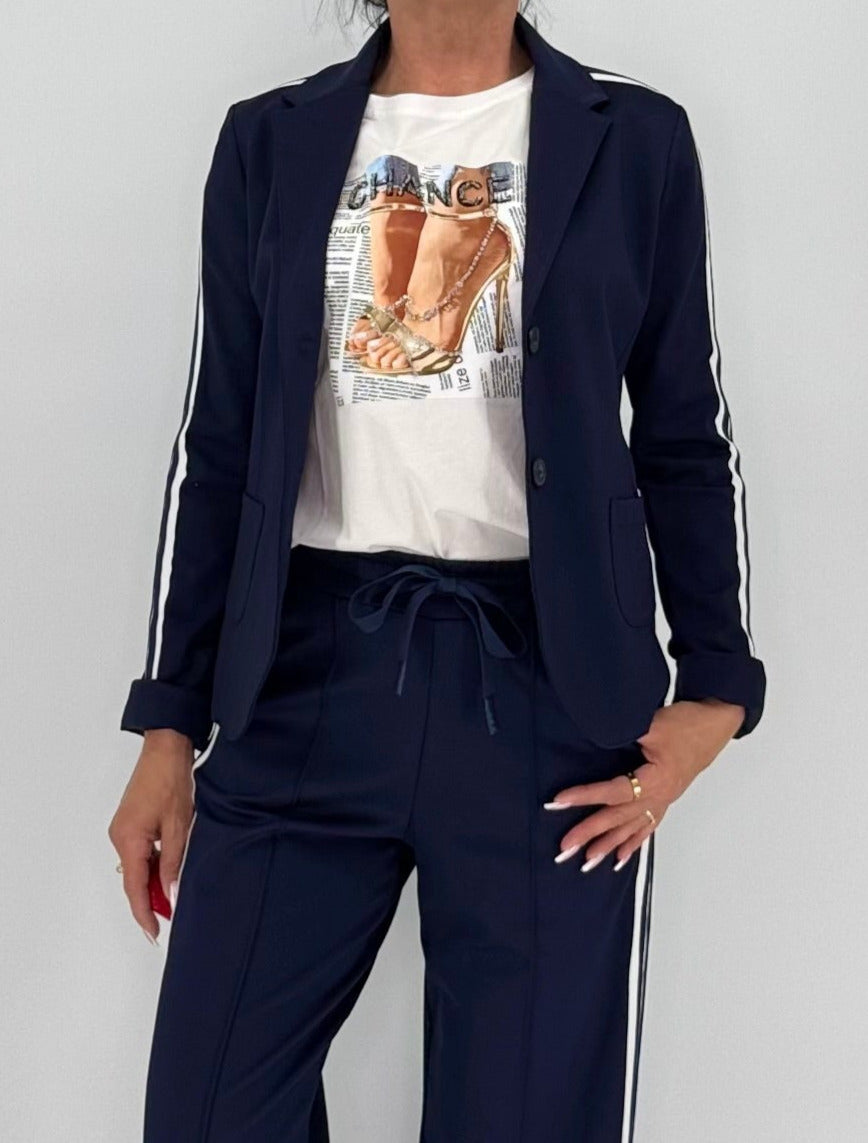 ESViViD Blazer mit seitlichen Streifen, dunkelblau