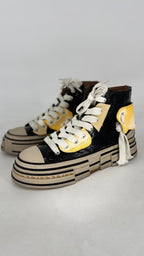 Sneaker Rebecca White, Lackleder in Schwarz mit Gelb - By Elena FashionBy Elena Fashion