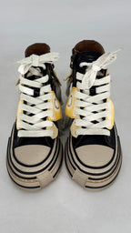 Sneaker Rebecca White, Lackleder in Schwarz mit Gelb - By Elena FashionBy Elena Fashion