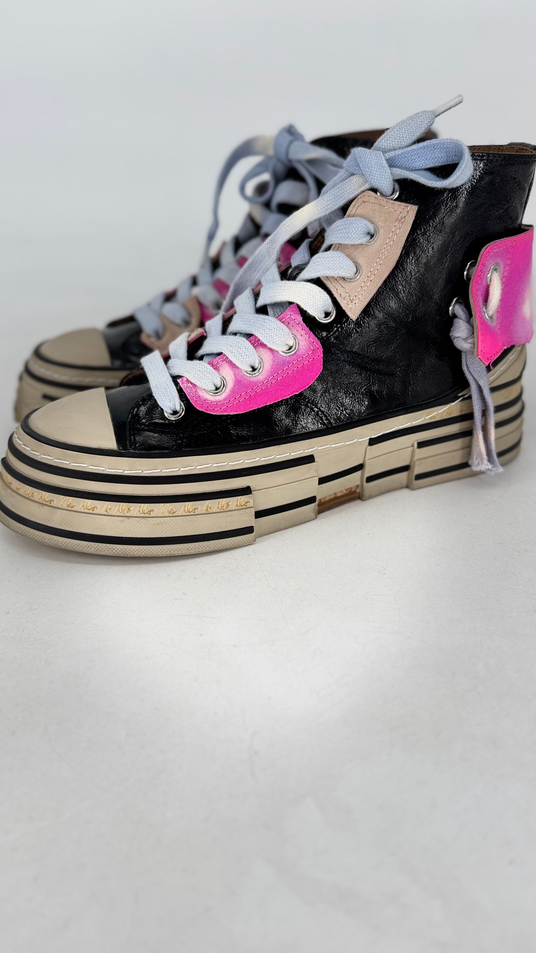 Sneaker Rebecca White, Lackleder in Schwarz mit Pink