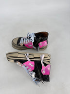 Sneaker Rebecca White, Lackleder in Schwarz mit Pink - By Elena FashionBy Elena Fashion