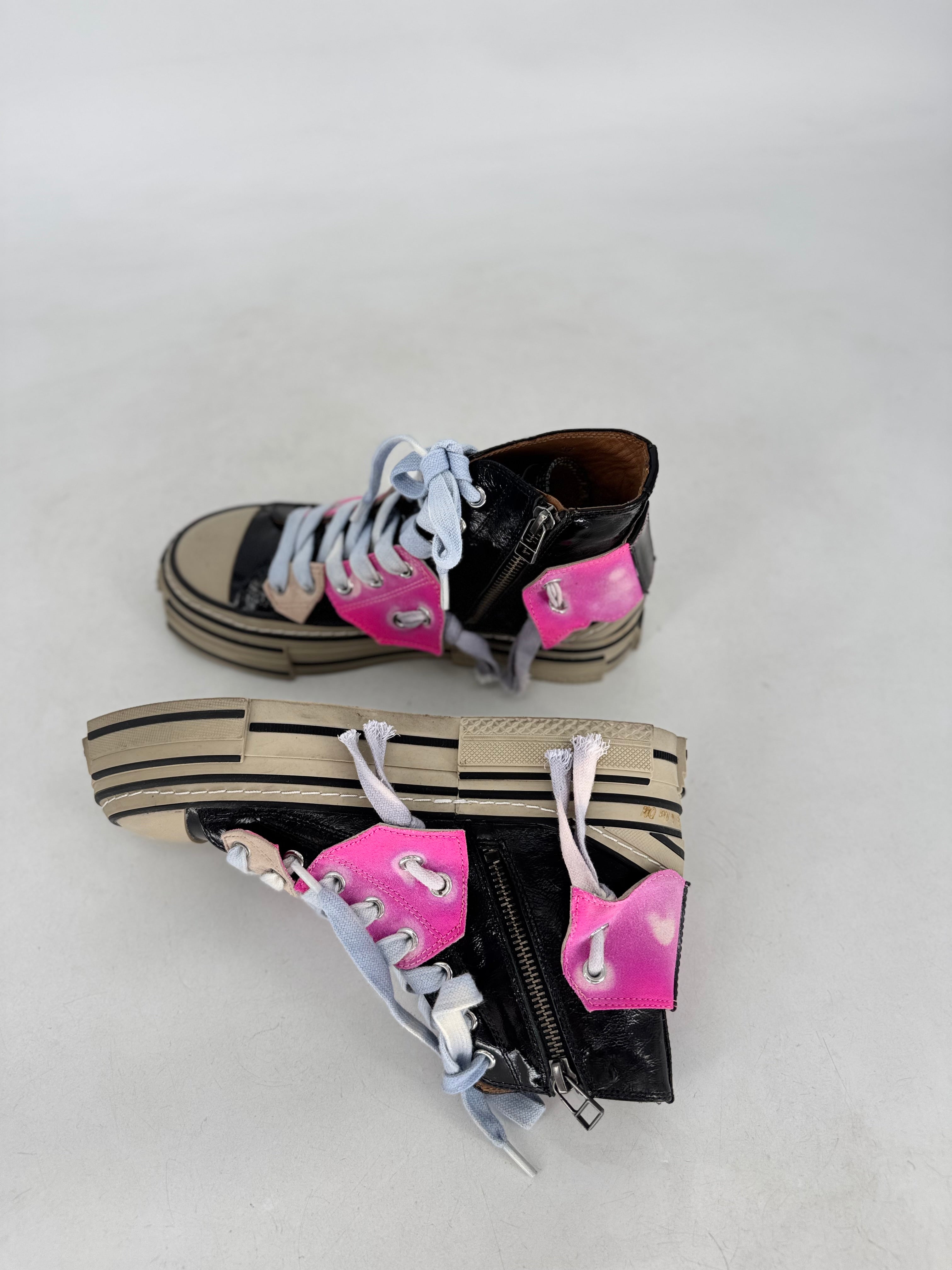 Sneaker Rebecca White, Lackleder in Schwarz mit Pink